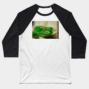 Macro shot of Green Frog Baseball T-Shirt